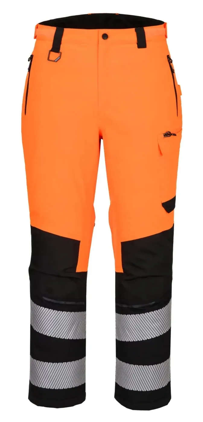 Portwest EV402 EV4 Hi-Vis Expeditiebroek Oranje/zwart voorkant