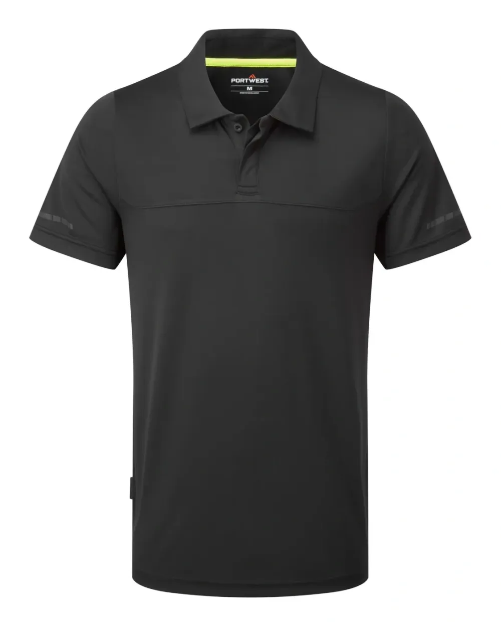 Portwest EV410 EV4 Lichtgewicht Poloshirt korte mouw Zwart voorkant