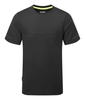 Portwest EV411 EV4 lichtgewicht T-shirt Korte Mouw Zwart voorkant