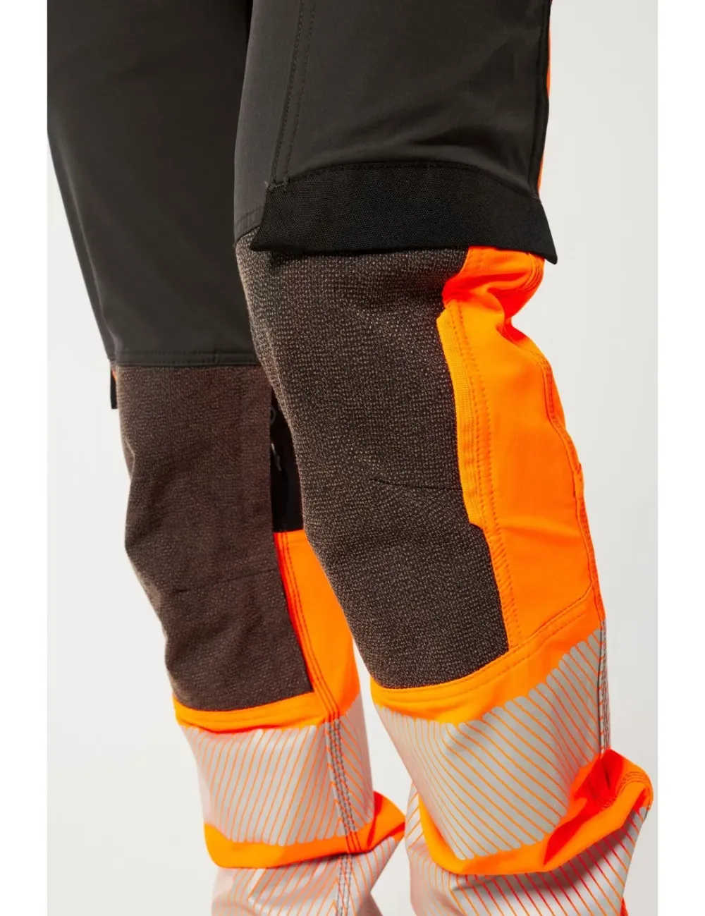 Portwest EV442 EV4 Hi-Vis stretch broek met afneembare holsterzak klasse 1 Or/Metal voorkant