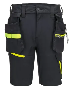 Portwest EV444 EV4 korte broek met afneembare holsterzakken Zwart voorkant