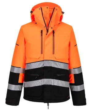 Portwest EV467 EV4 Hi-Vis winterjack Oranje/zwart voorkant