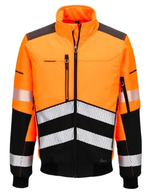 Portwest EV468 EV4 Hi-Vis Softshell bomberjack (3L) Oranje/zwart voorkant