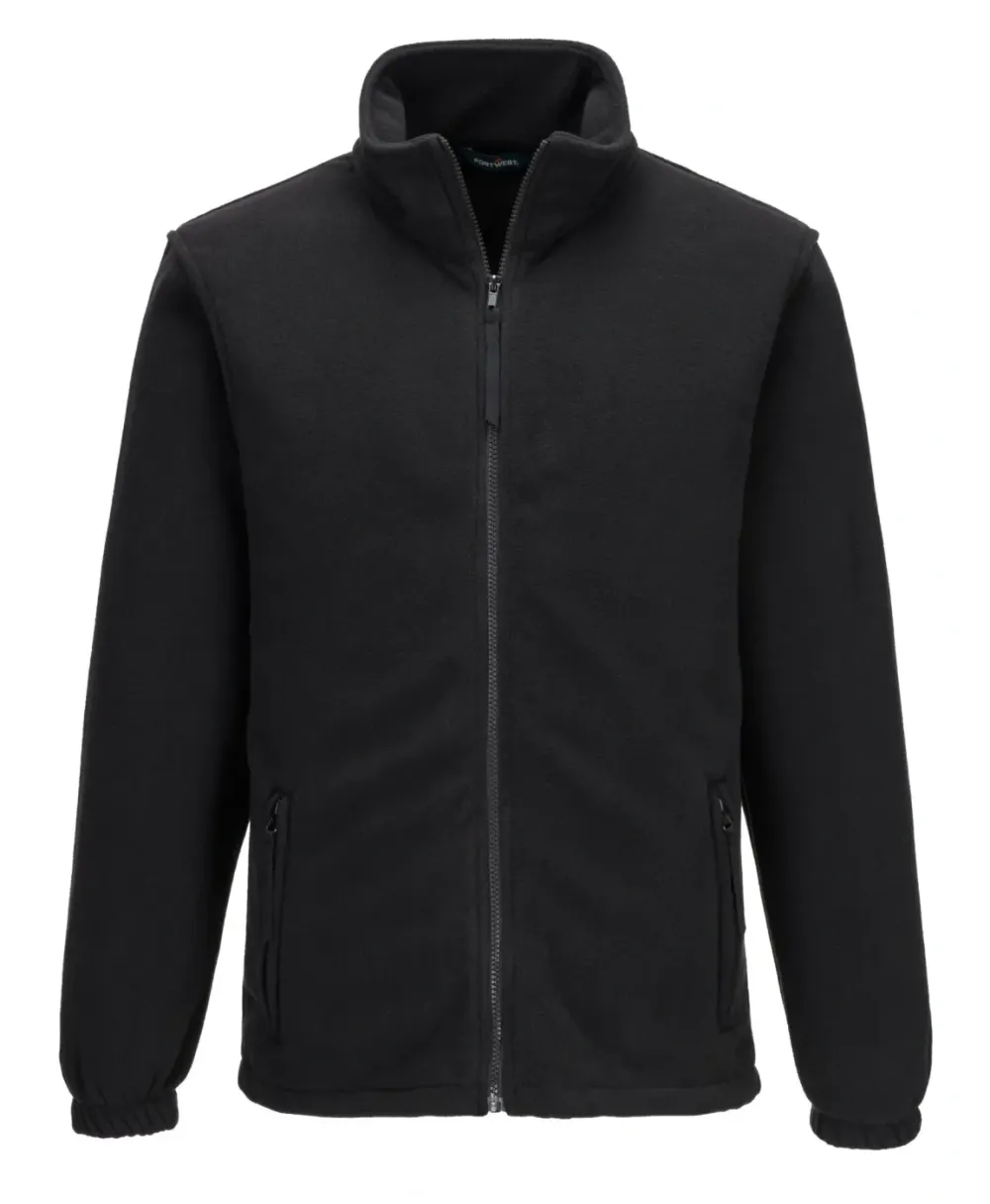 Portwest F205 Aran Fleece Heren Zwart voorkant