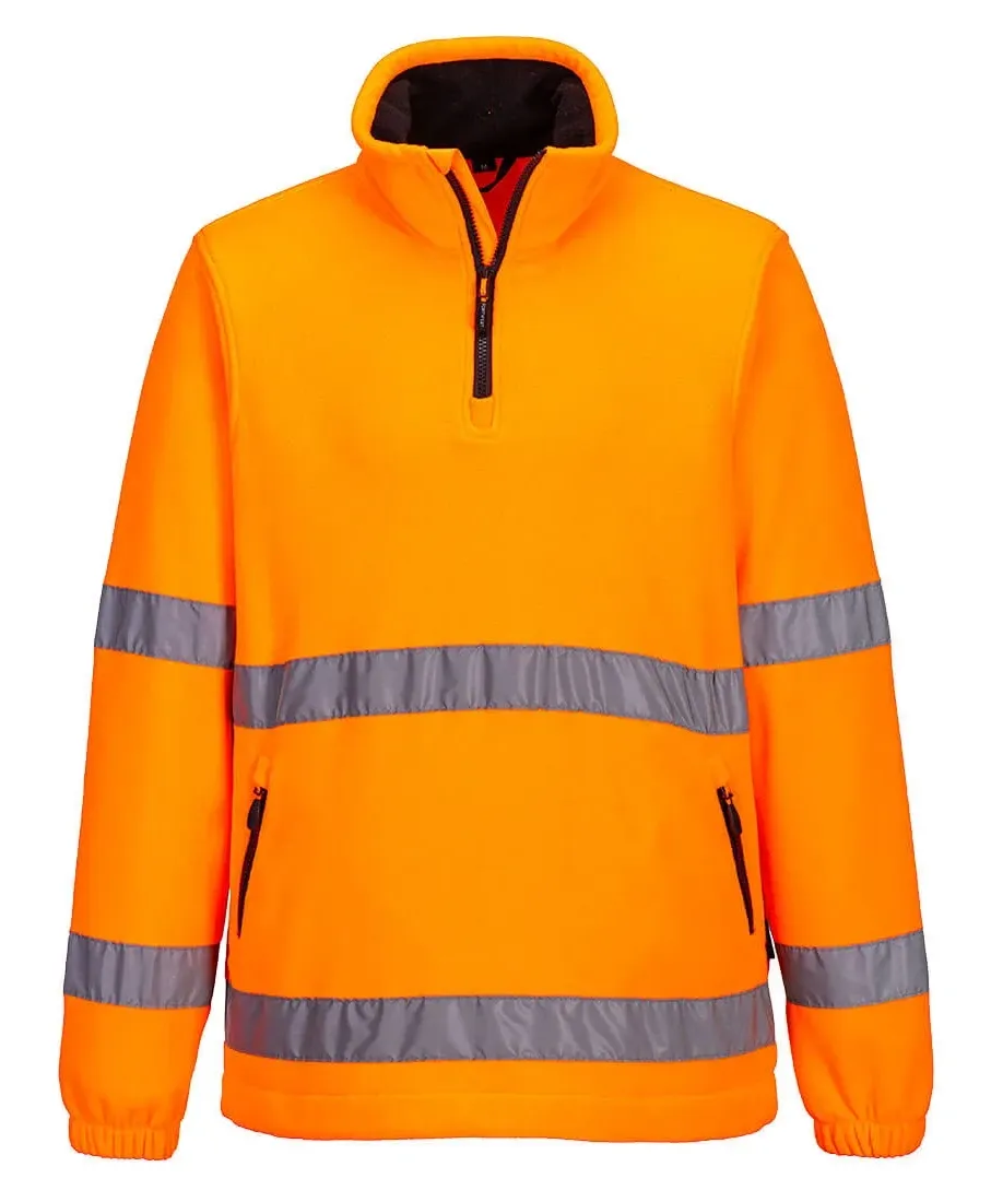 Portwest F302 Hi-Vis 1/2 Zip Fleece Oranje voorkant