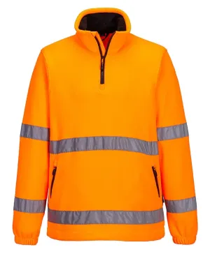 Portwest F302 Hi-Vis 1/2 Zip Fleece Oranje voorkant
