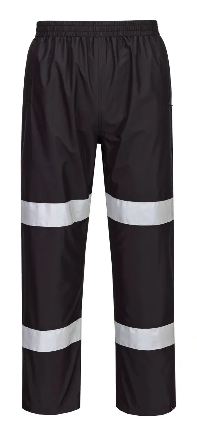 Portwest F443 Iona Enhanced Lichtgewicht opvouwbare broek Zwart voorkant