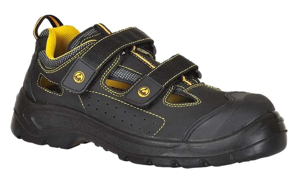 FC04 Portwest Compositelite ESD Tagus Sandaal S1P Zwart voorkant