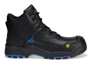 Portwest FC18 Apex Composiet Half Hoge Schoen S3S ESD HRO SR SC FO Zwart/blauw voorkant