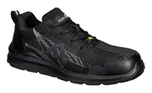 Portwest FC32 Composiet Textiel trainer S1PS ESD SR FO Zwart/grijs voorkant