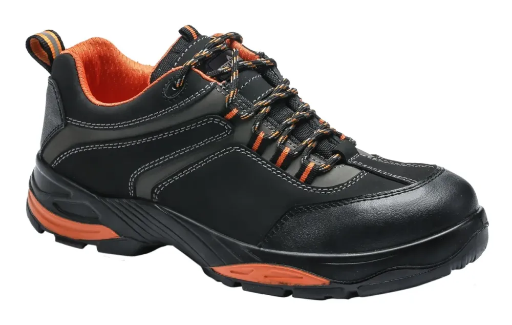 Portwest FC61 Composietleren Nubuck leder schoen S3S HRO FO SR Zwart voorkant