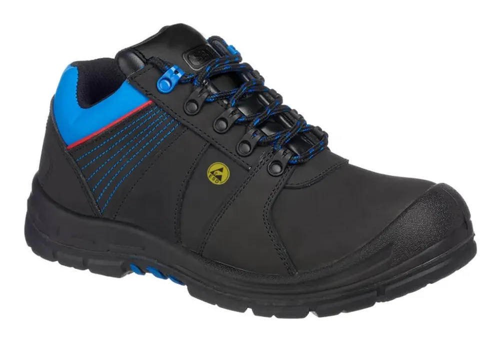 FD27 Portwest Compositelite Protector Safety Schoen S3 ESD HRO Zwart/blauw voorkant