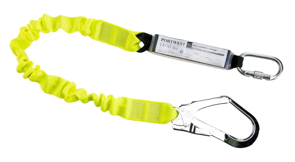 Portwest FP53 Enkelvoudig, elastisch koord met schokdemper Geel voorkant