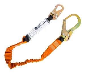 Portwest FP74 Enkele 140kg vallijn met schokdemper Zwart/Oranje voorkant