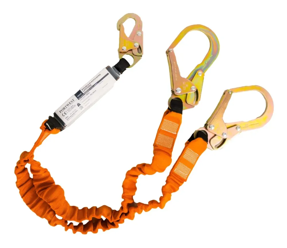 Portwest FP75 Dubbele 140kg Vallijn met schokdemper Zwart/Oranje voorkant