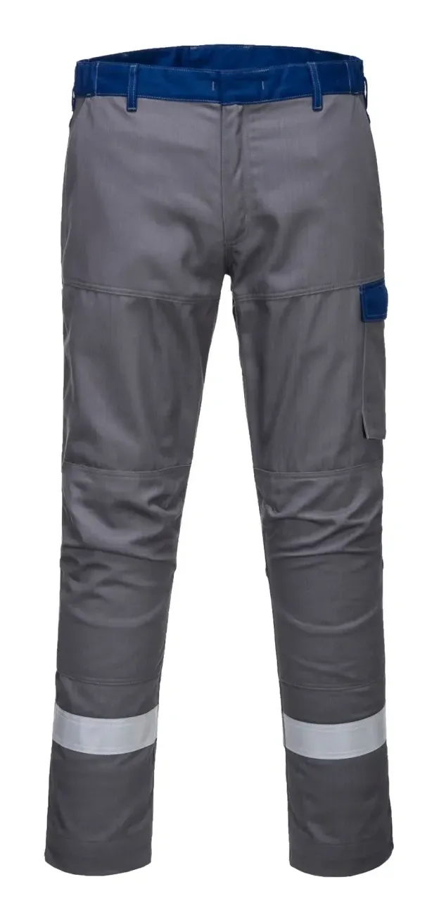 Portwest FR06 Bizlflame Ultra twee kleuren broek Grijs voorkant