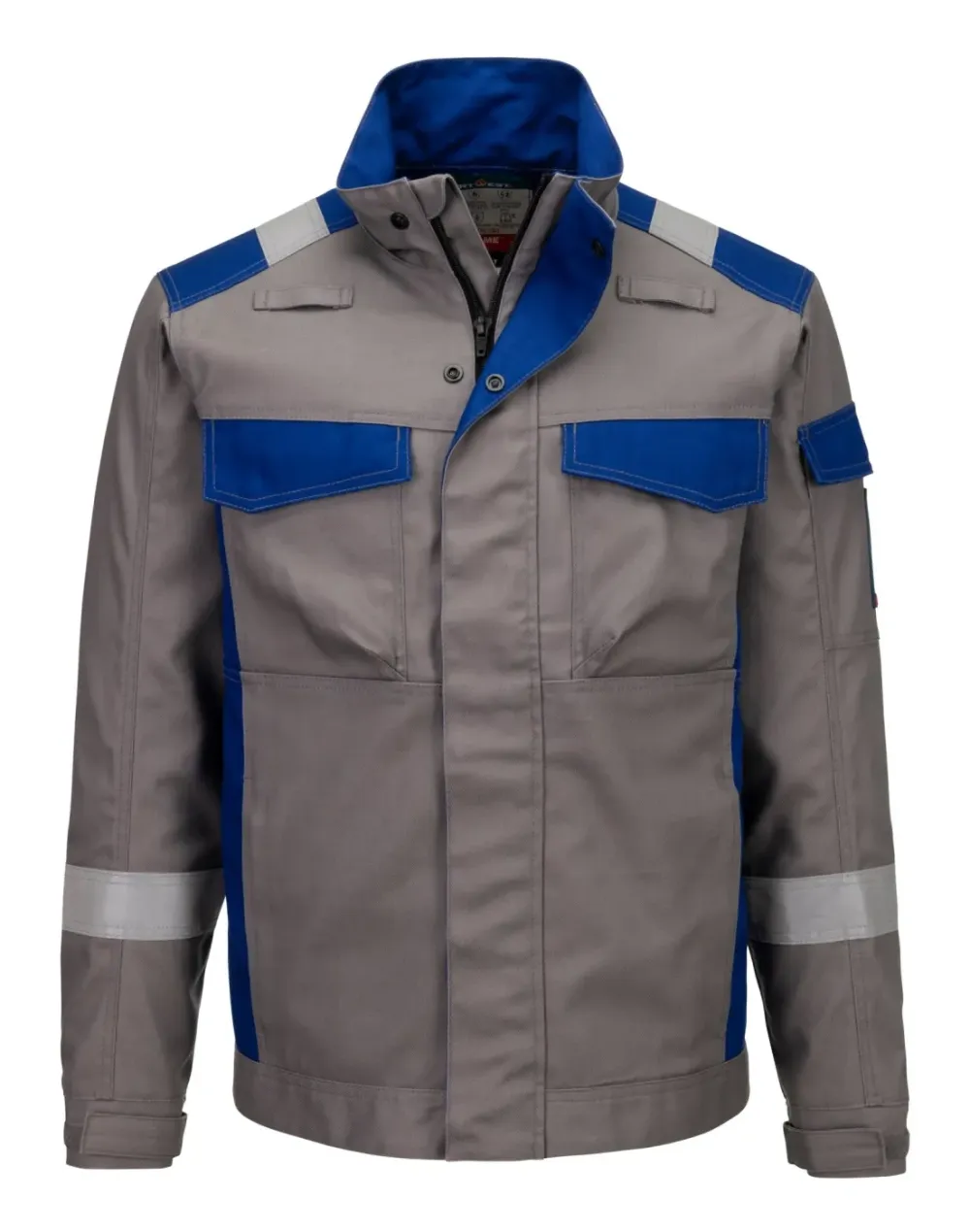 Portwest FR08 Bizflame Ultra twee kleuren jack Grijs voorkant