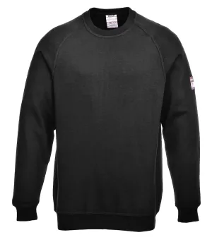 Portwest FR12 Vlamvertragende Modaflame Anti-statisch Sweatshirt met Lange Mouw Zwart voorkant