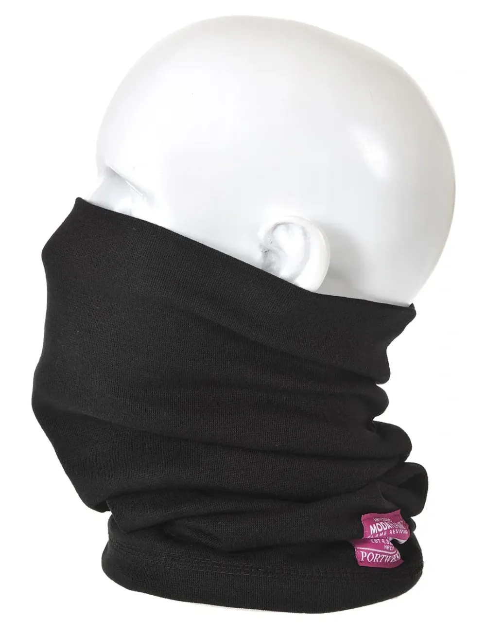 Portwest FR19 FR Modaflame antistatische nekcol Zwart voorkant