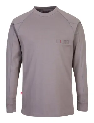 Portwest FR33 FR antistatisch Shirt met ronde hals Grijs voorkant