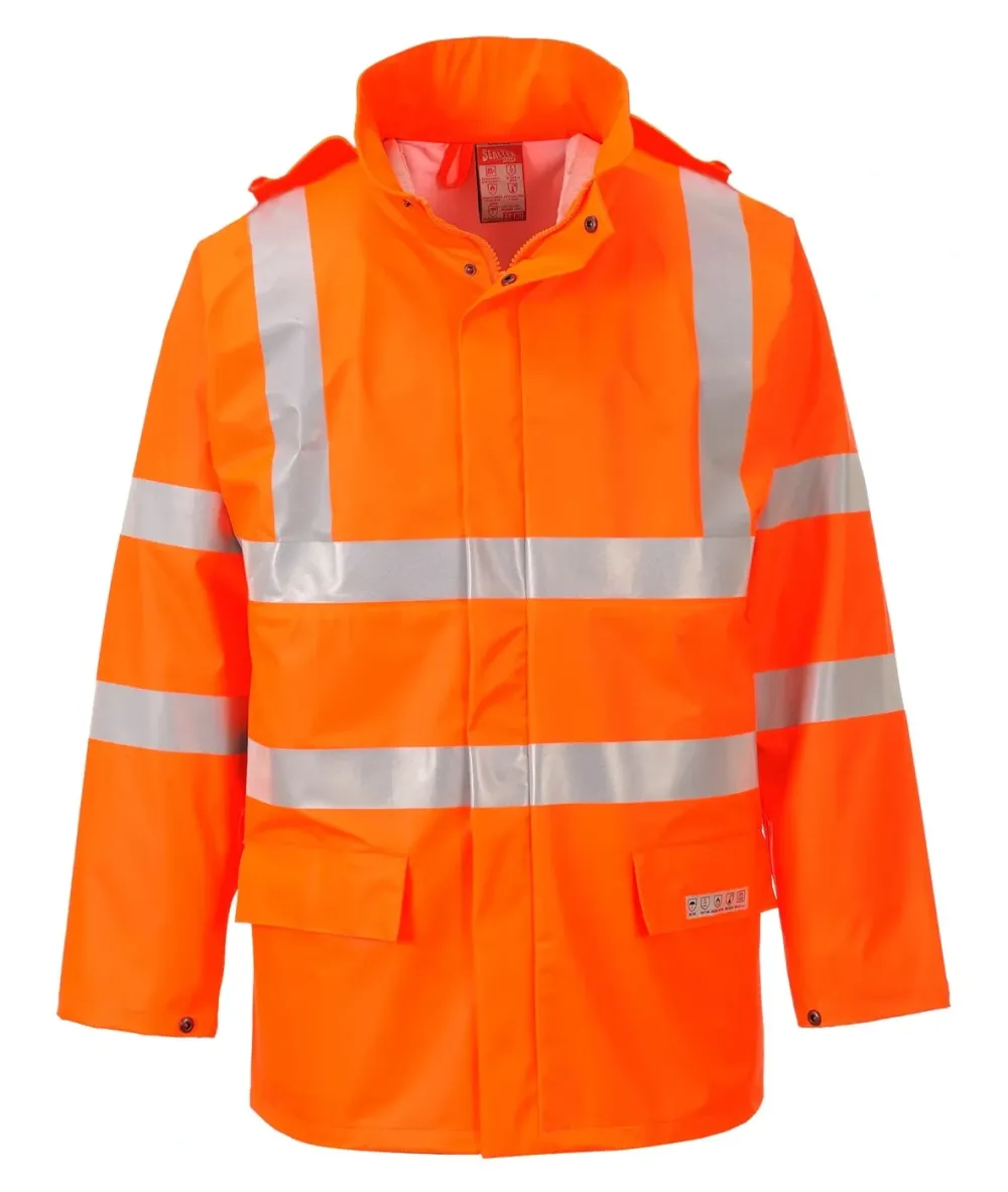 Portwest FR41 Sealtex Flame Hi-Vis Jacket Oranje voorkant