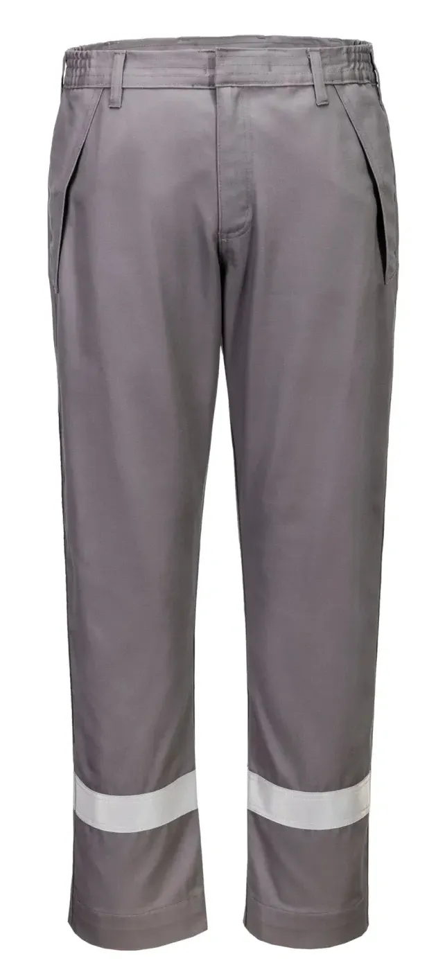 Portwest FR417 FR chemisch bestendige broek Grijs voorkant