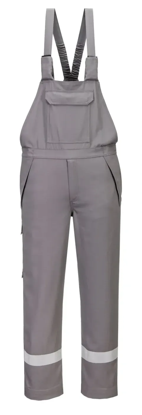 Portwest FR418 FR chemisch bestendige Amerikaanse Overall Grijs voorkant
