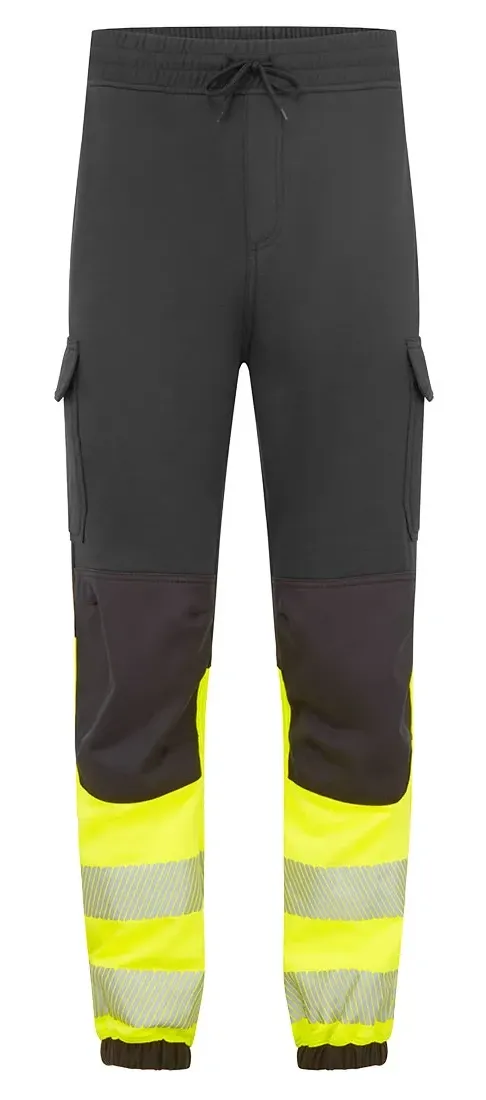 Portwest FR433 PW3 Modaflame Hi-Vis Klasse 1 FR Jogger Zwart/Geel voorkant