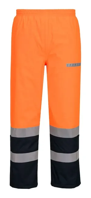Portwest FR434 Bizflame Rain+ Hi-Vis Multi-Norm Contrast FR Winterbroek Oranje/marine voorkant