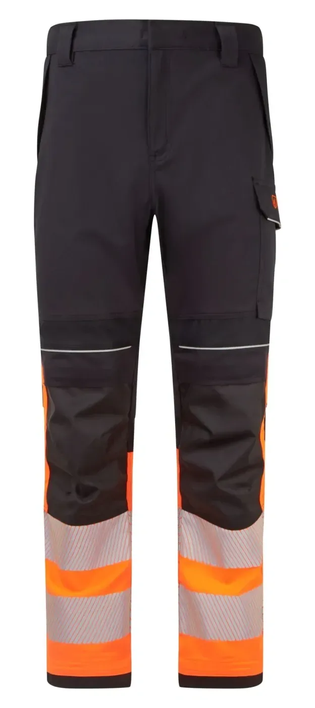 Portwest FR451 PW3 Modaflame Hi-Vis Klasse 1 FR Werkbroek Oranje/zwart voorkant