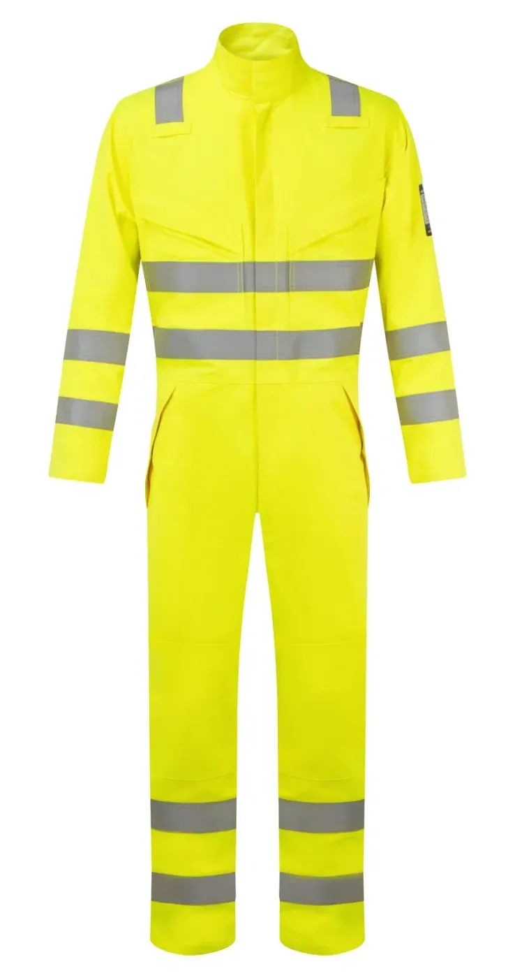 Portwest FR528 Modaflame Hi-Vis Multi-Norm FR Overall Geel voorkant