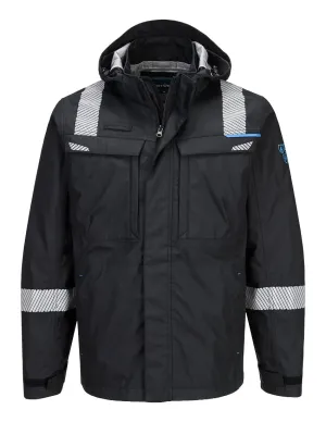 Portwest FR619 WX3 Modaflame Regen+ FR Shell Jack Zwart voorkant