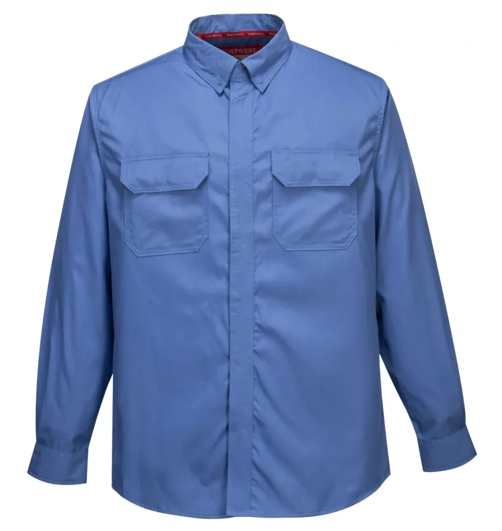 Portwest FR69 Bizflame Plus-shirt Blauw voorkant