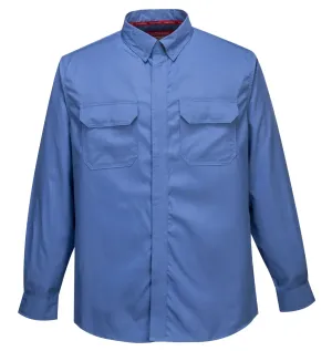 Portwest FR69 Bizflame Plus-shirt Blauw voorkant