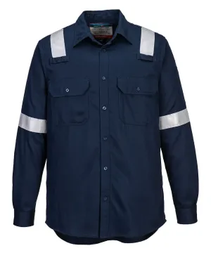 Portwest FR720 FR lichtgewicht Antistatisch Shirt Marine voorkant