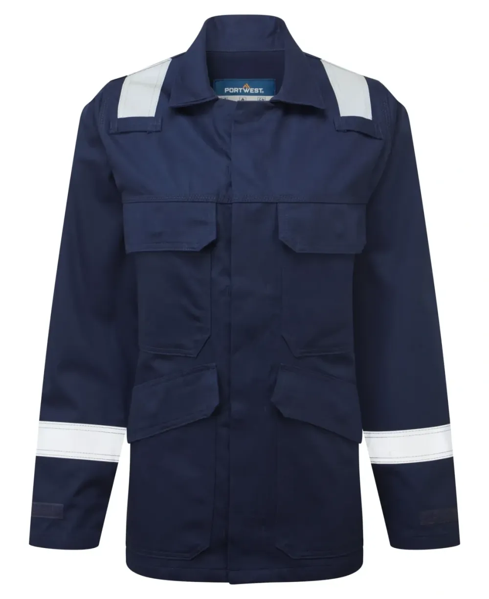 Portwest FR740 Bizflame Work FR Dames Jack Donker marine voorkant