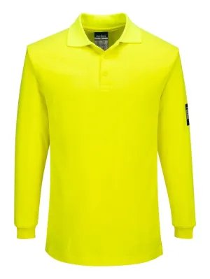 Portwest FR805 Modaflame Vlamvertragend Poloshirt met lange mouw Geel voorkant