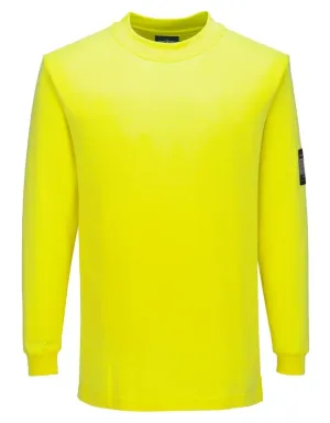 Portwest FR806 Modaflame gebreid FR T-shirt met lange mouwen Geel voorkant