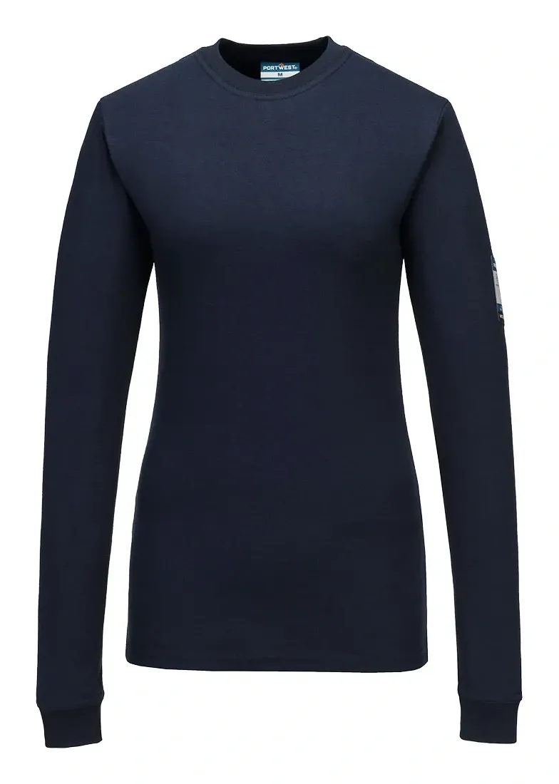Portwest FR808 Modaflame FR Dames T-shirt met lange mouwen Donker marine voorkant