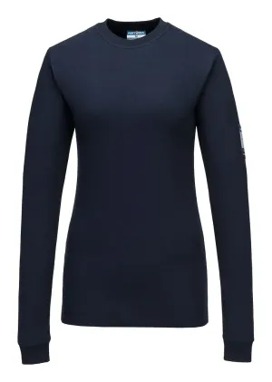 Portwest FR808 Modaflame FR Dames T-shirt met lange mouwen Donker marine voorkant