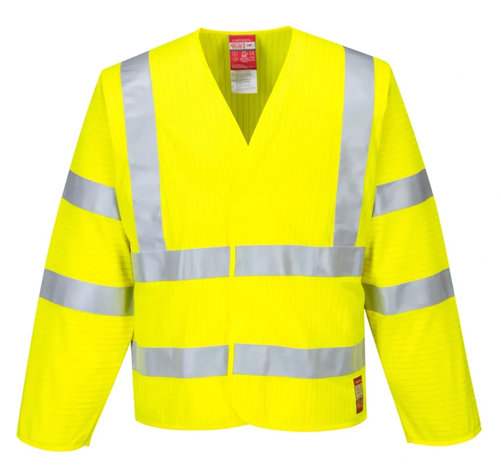 Portwest FR85 Hi-Vis Antistatisch Jack - Vlamvertragend Geel voorkant
