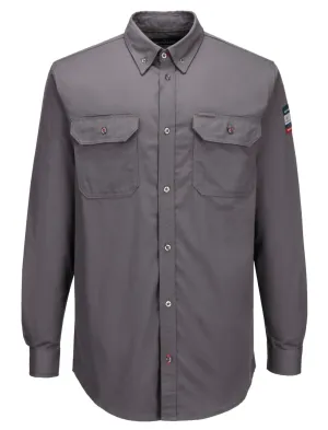Portwest FR89 Bizflame 88/12 FR shirt Grijs voorkant