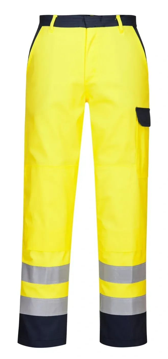 Portwest FR92 Bizflame Work Hi-Vis Broek Geel voorkant