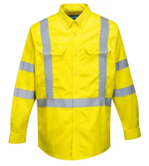 Portwest FR95 Bizflame 88/12 FR Hi-Vis-shirt Geel voorkant