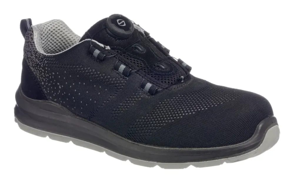 FT08 Portwest Compositelite sneaker met BOA sluiting S1P Zwart/grijs voorkant