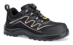 Portwest FT34 Composite KPU-trainers voor dames S1PS FO SR ESD Black/Rose Gold voorkant