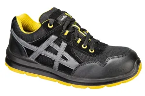 Portwest FT50 Steel Lederen trainer S1 FO SR Zwart voorkant