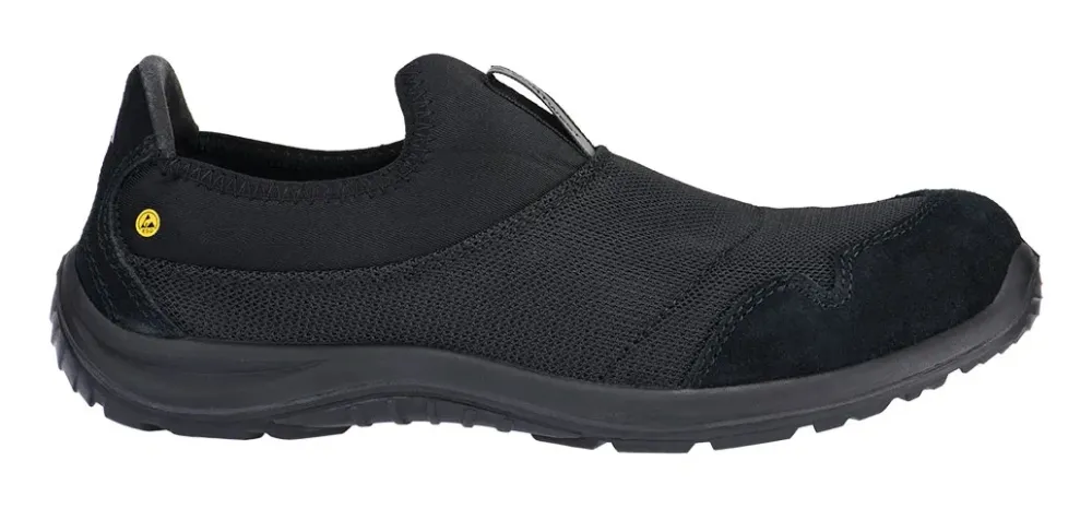 Portwest FT55 Steel Textiel slip on Schoen S1P SR FO ESD Zwart voorkant