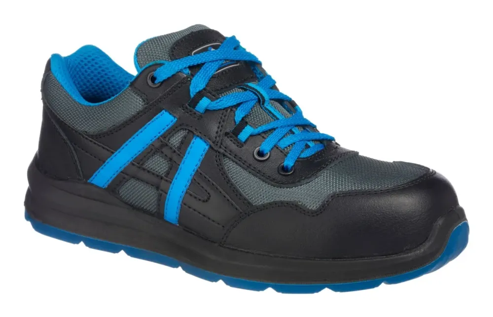 FT60 Portwest Compositelite Volga Sportschoen S1P Zwart/blauw voorkant