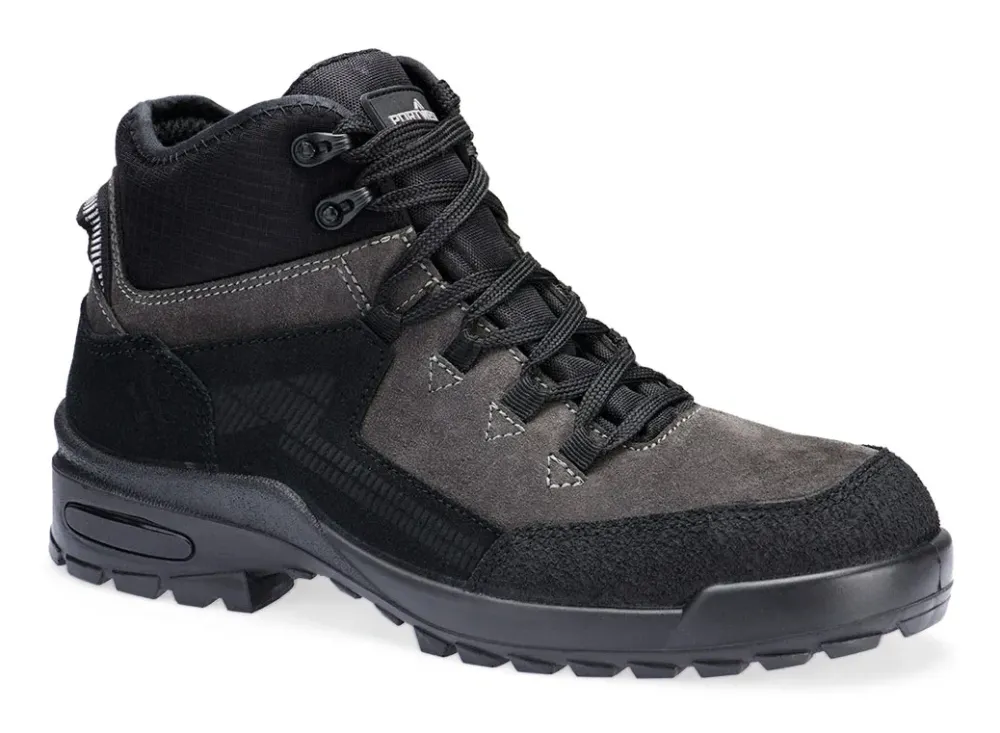 Portwest FT72 Staal Suède schoen S3L CI FO SR Zwart/grijs voorkant